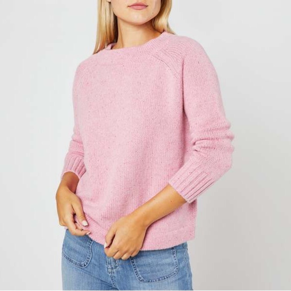 Ann Mashburn Golightly Sweater | 100% Cashmere Speckled Pink | Size Large